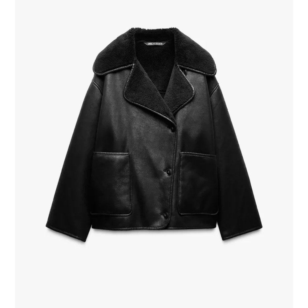 Black Faux Shearling Jacket
